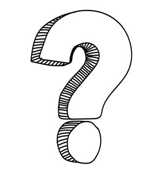 Hand drawn question mark in doodle style Illustrazione stock