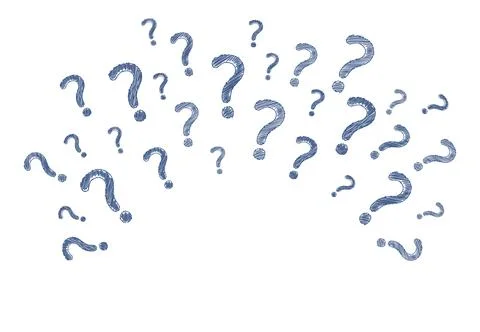 Hand Drawn Question Mark Doodle Symbol Background Vector Stock Illustration