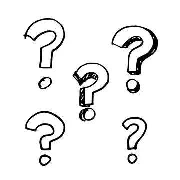 Hand drawn question mark doodle Stock Illustration