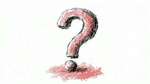 Hand drawn question mark icon with scribble style and shadow on white backg.. Stock Footage 342046088