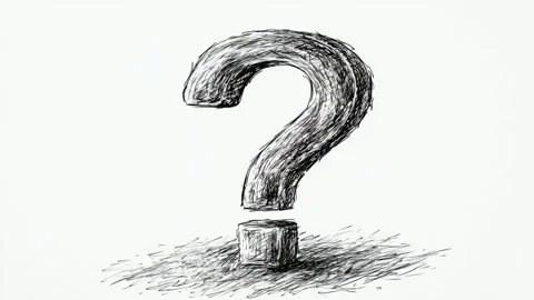 Hand drawn question mark icon sketch on white paper texture, abstract symbo.. Stock Footage 342046093