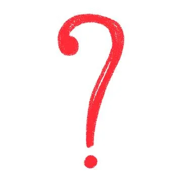 Hand-drawn question mark icon with sketch-style details. Curious doodle symbo Stock Illustration