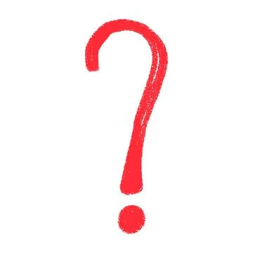 Hand-drawn question mark icon with sketch-style details. Curious doodle symbo Stock Illustration