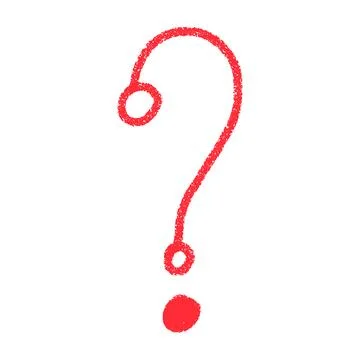 Hand-drawn question mark icon with sketch-style details. Curious doodle symbo Stock Illustration