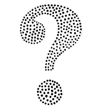 A hand-drawn question mark made up of dots Stock Illustration