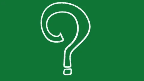 Hand-Drawn Question Mark Symbol 2D Animation on Green Screen Stock Footage 334608963