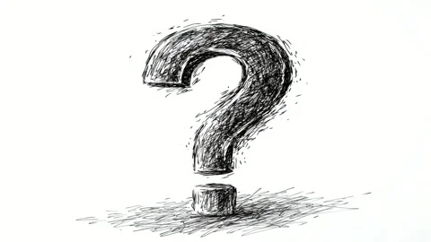 Hand drawn question mark symbol sketch on white background, abstract icon a.. Stock Footage 342046087