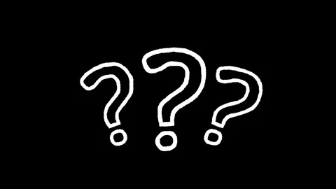 Hand Drawn Question Mark Symbols Animation on Black Background Stock Footage 342699079