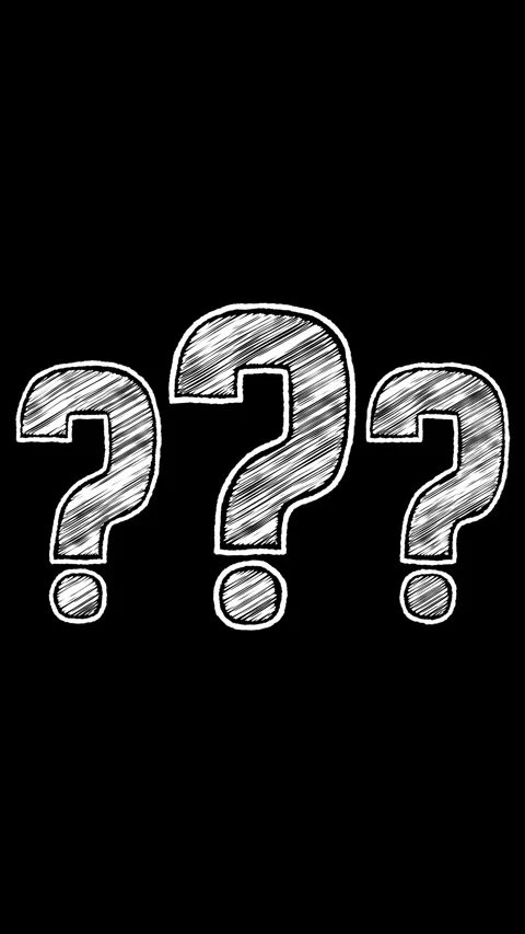 Hand Drawn Question Marks Animation on Black Background Stock Footage 317627458