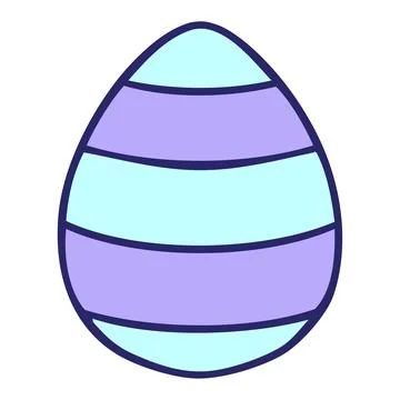 Hand drawn quirky cartoon easter egg in bright neon color Stock Illustration