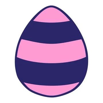 Hand drawn quirky cartoon easter egg in bright neon color Stock Illustration