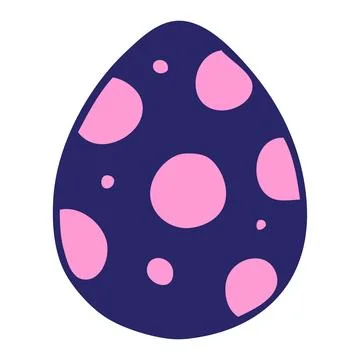 Hand drawn quirky cartoon easter egg in bright neon color Stock Illustration