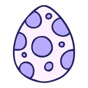 Hand drawn quirky cartoon easter egg in bright neon color Stock Illustration