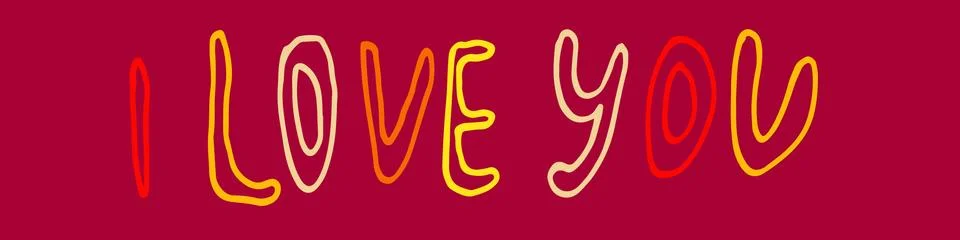 Hand drawn quotation about love Stock Illustration