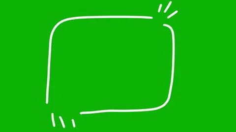 Hand drawn quote box frame animation. Scribble border text box on green screen Video stock 325800628