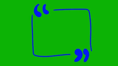 Hand drawn quote box frame animation. Scribble border text box on green screen Video stock 325800980