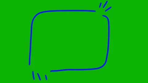 Hand drawn quote box frame animation. Scribble border text box on green screen Video stock 325801030