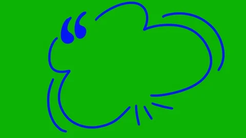 Hand drawn quote box frame animation. Scribble border text box on green screen Video stock 325801033