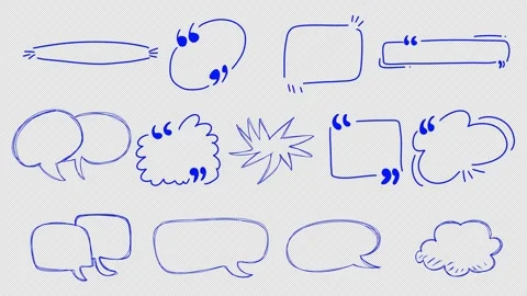 Hand Drawn Quote Box Speech Bubble Arrow Transparent Animation Stock Footage 325747049