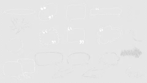 Hand Drawn Quote Box Speech Bubble Arrow Transparent Animation Stock Footage 325747547