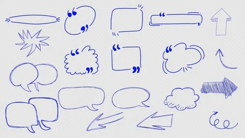 Hand Drawn Quote Box Speech Bubble Arrow Transparent Animation Stock Footage 325747564