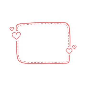 Hand drawn quote dashed line boxes. Doodle style. Cute lovely background for  Illustrazione stock