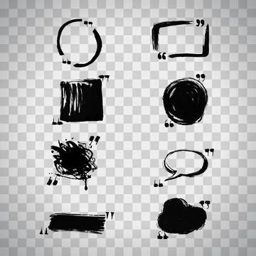 Hand drawn quote frames created by dry brush. Grunge style set on the overlay Stock Illustration