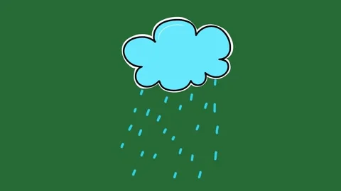 Hand-Drawn Rain Cloud Animation | Blue Stormy Weather 2D Animation | Playful 库存影片 332127395