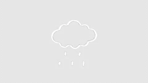 Hand Drawn Rain Cloud Doodle Animation on Transparent Background Stock Footage 340375063