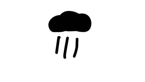 Hand drawn rain cloud - seamless animation Stock Footage 295052356