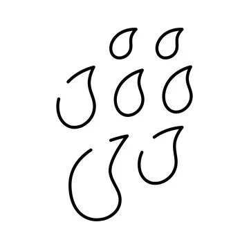 Hand drawn rain drops pouring abstract weather Illustrazione stock
