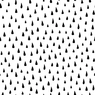 Hand drawn rain drops seamless pattern Stock Illustration