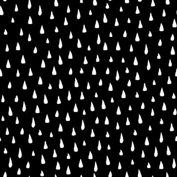 Hand drawn rain drops seamless pattern Stock Illustration