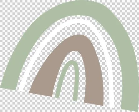 Hand-drawn rainbow illustration is floating on transparent canvas showing five Stock Illustration