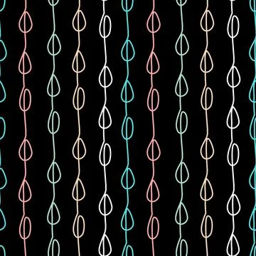 Hand drawn raindrop on a string on a dark background for design Illustrazione stock