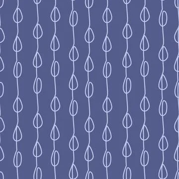 Hand drawn raindrop on a string purple monochrome cute seamless pattern Illustrazione stock