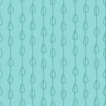 Hand drawn raindrop on a string seamless pattern Stock Illustration