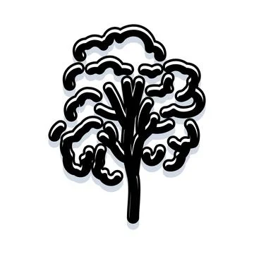 Hand drawn rainforest tree vector illustration concept Stockillustratie