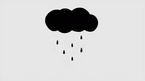 Hand drawn raining cloud animation with alpha channel, motion graphics. Stock-Footage 141314563