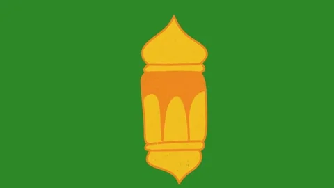 Hand Drawn Ramadan Lantern Animation on Green Screen | 2D Hand Drawn Doodle  Video stock 328988622