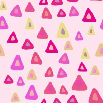 Hand drawn random triangle seamless pattern on white background. Illustrazione stock