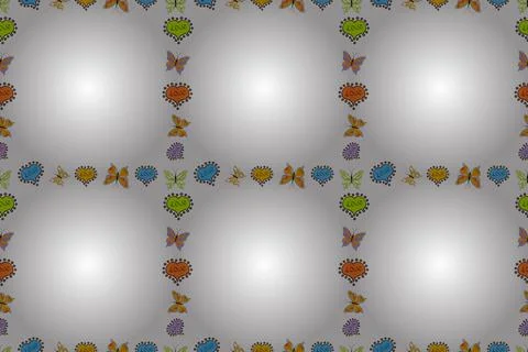 Hand drawn raster border frame doodles. Raster. Seamless pattern. Stock Illustration