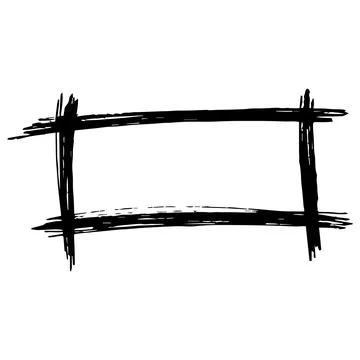 Hand Drawn Rectangle Doodle Frame Isolated on White Background. Illustrazione stock