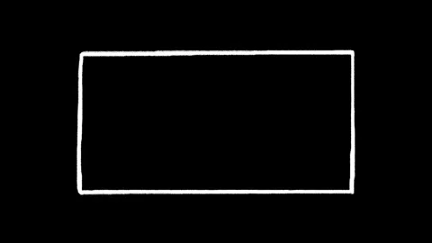 Hand drawn rectangle doodle frames isolated on black background Stock Footage 287790285