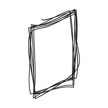 Hand drawn rectangle doodle, sketch scribble element, pencil art design Illustrazione stock