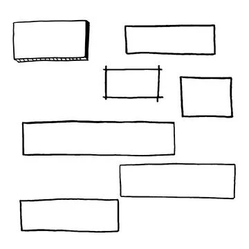 Hand drawn rectangle frame doodle Stock Illustration