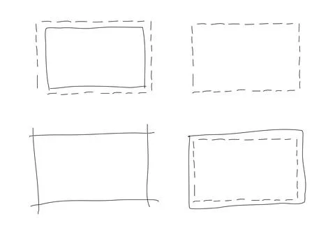 Hand drawn rectangle frames. Illustrazione stock