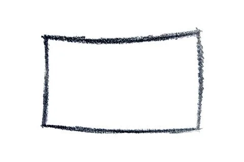 Hand drawn rectangle on isolated white background Illustrazione stock