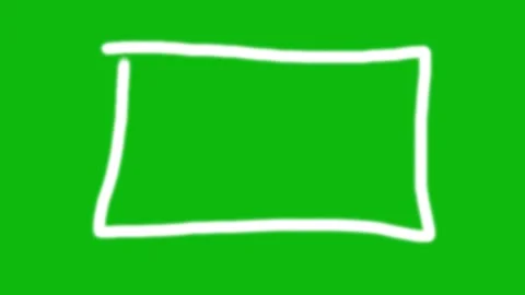 Hand-Drawn Rectangle Outline on Green Screen Stock Footage 318201529