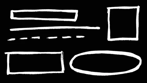 Hand Drawn Rectangle Square Lines Animation Loop Black Background Stock Footage 173744599